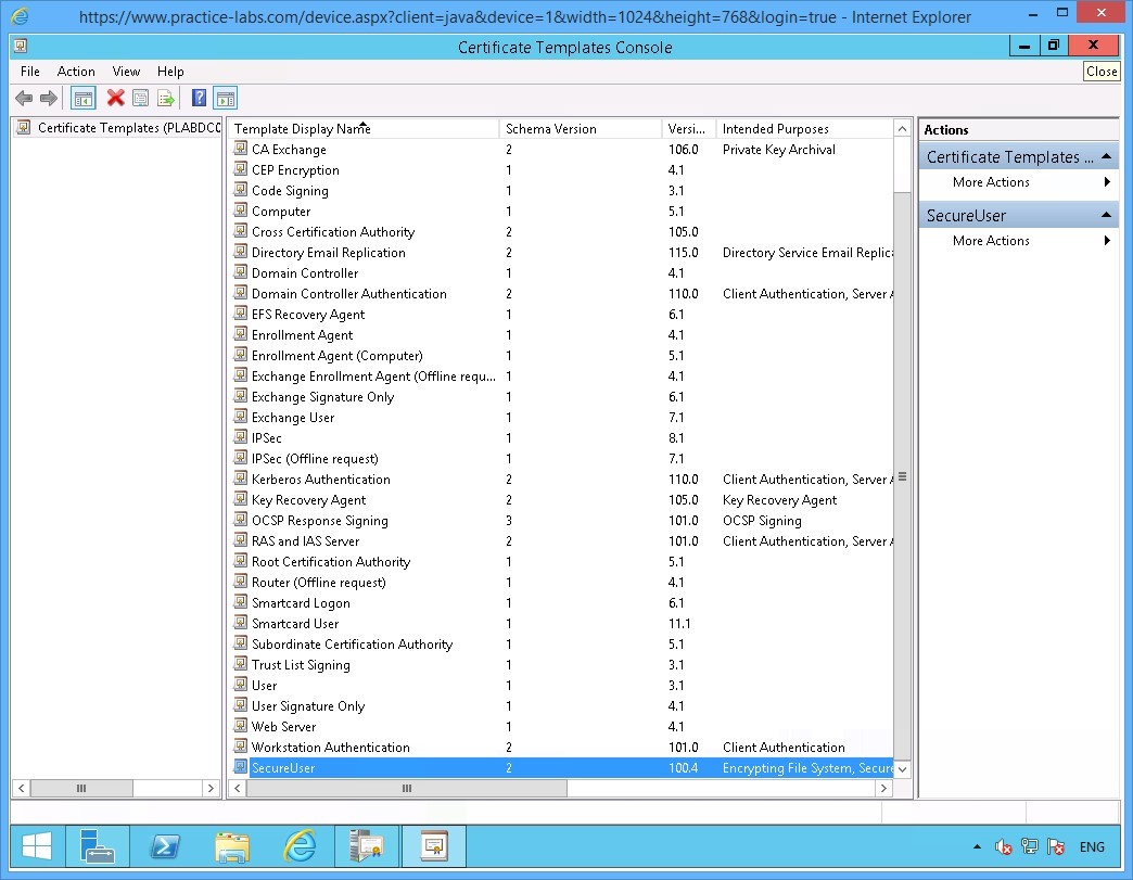 Practice Labs screenshot.